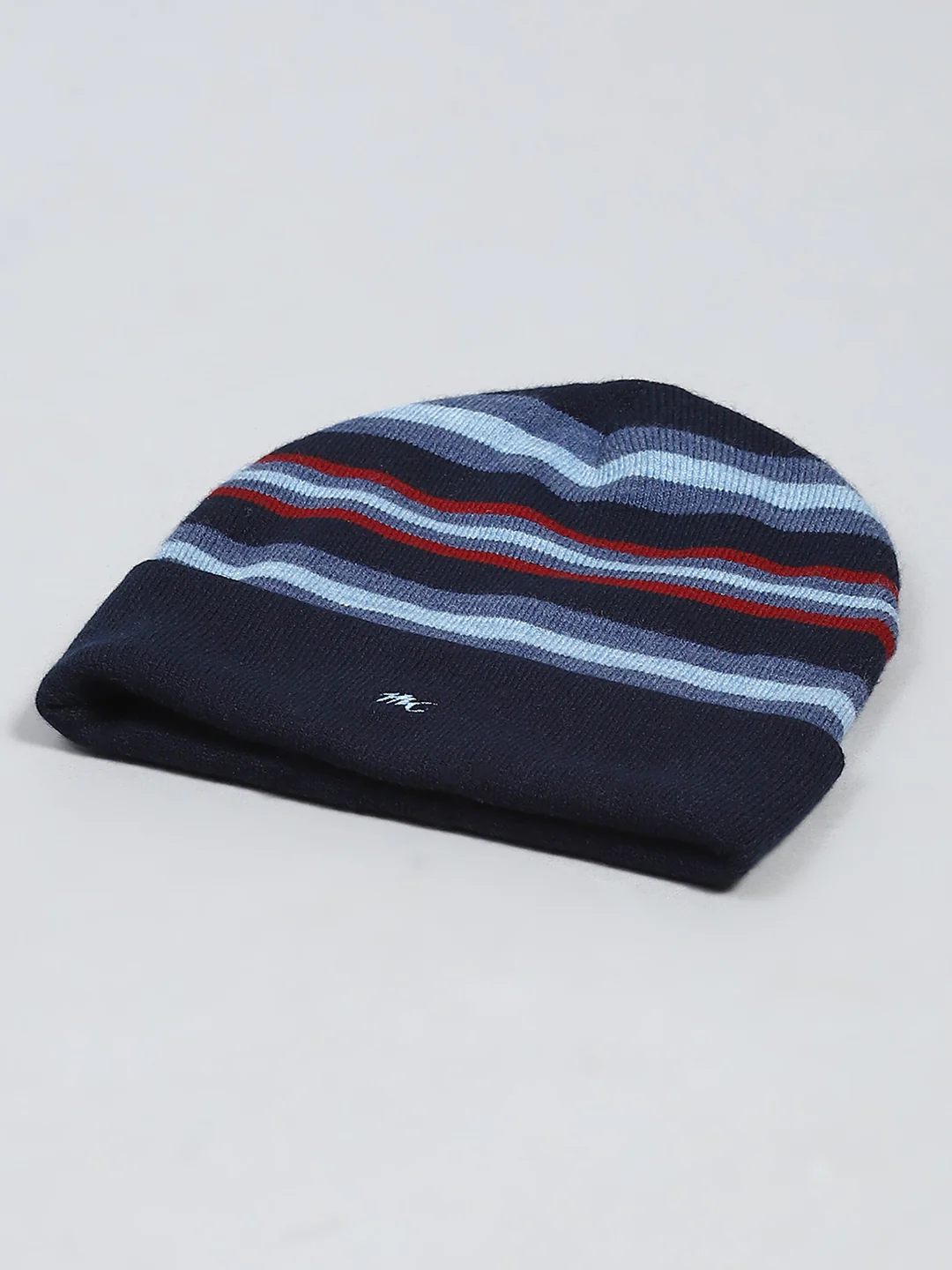 Men Navy Blue Self Design Cap - Image 6
