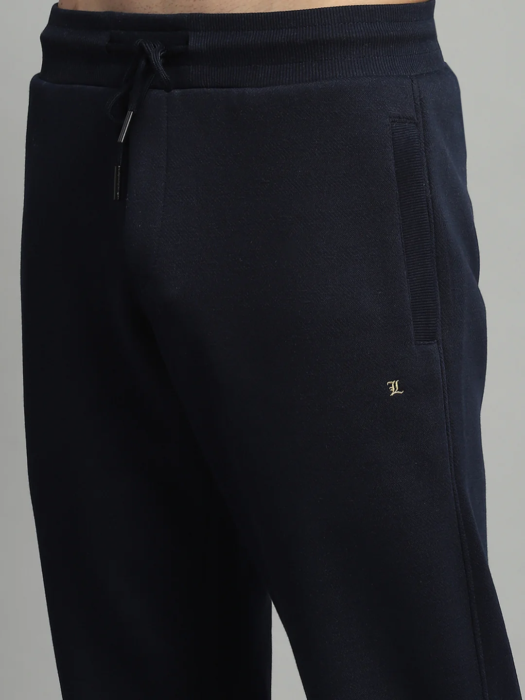 Luxuria Men Navy Blue Self Design Lower - Image 6