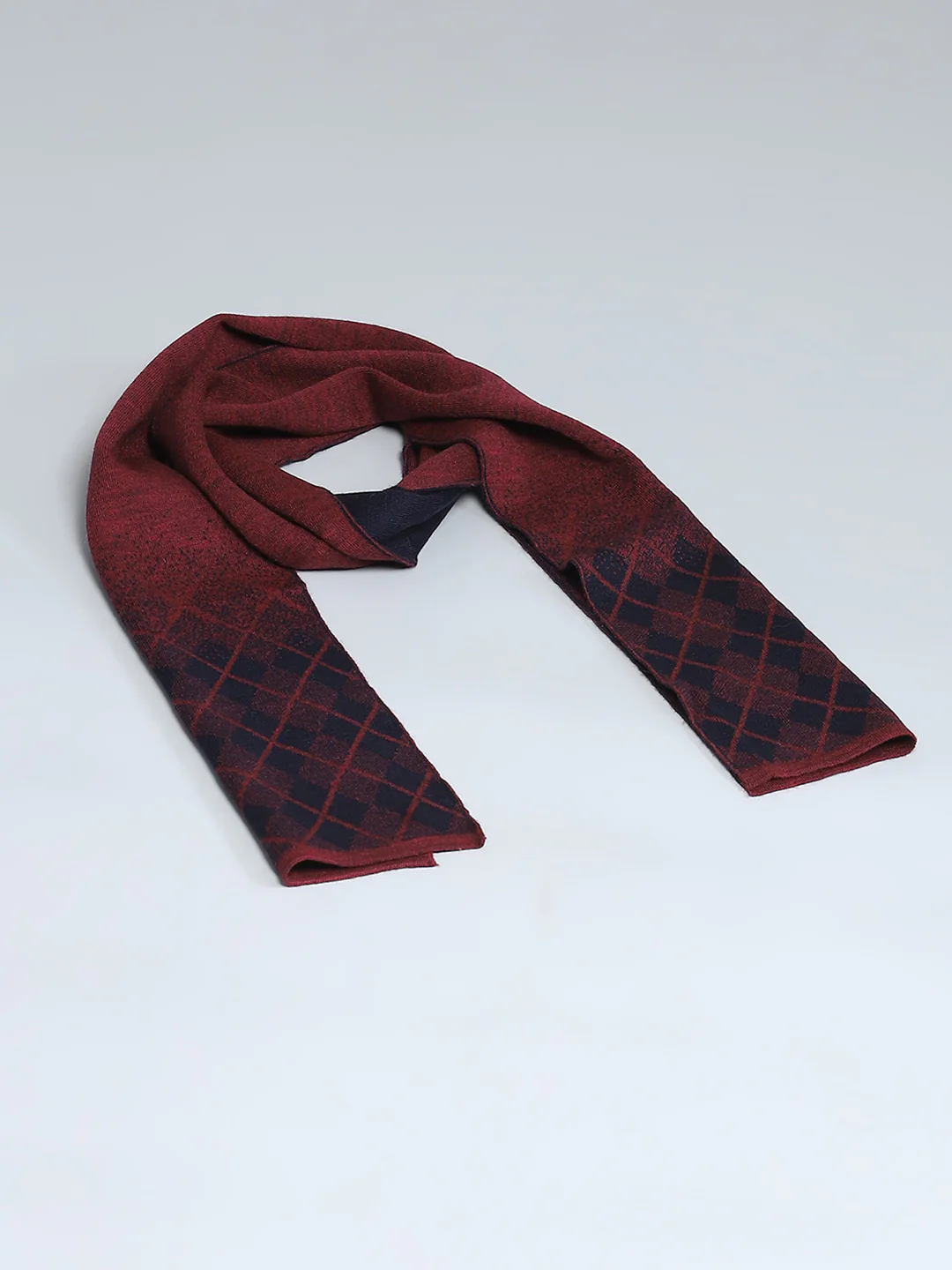 Men Navy Blue Self Design Muffler - Image 6