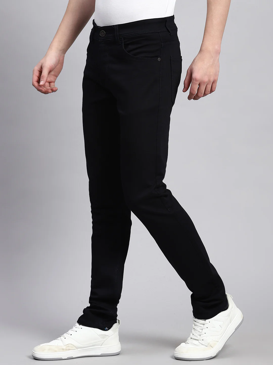 Men Navy Blue Skinny Fit Denim - Image 4