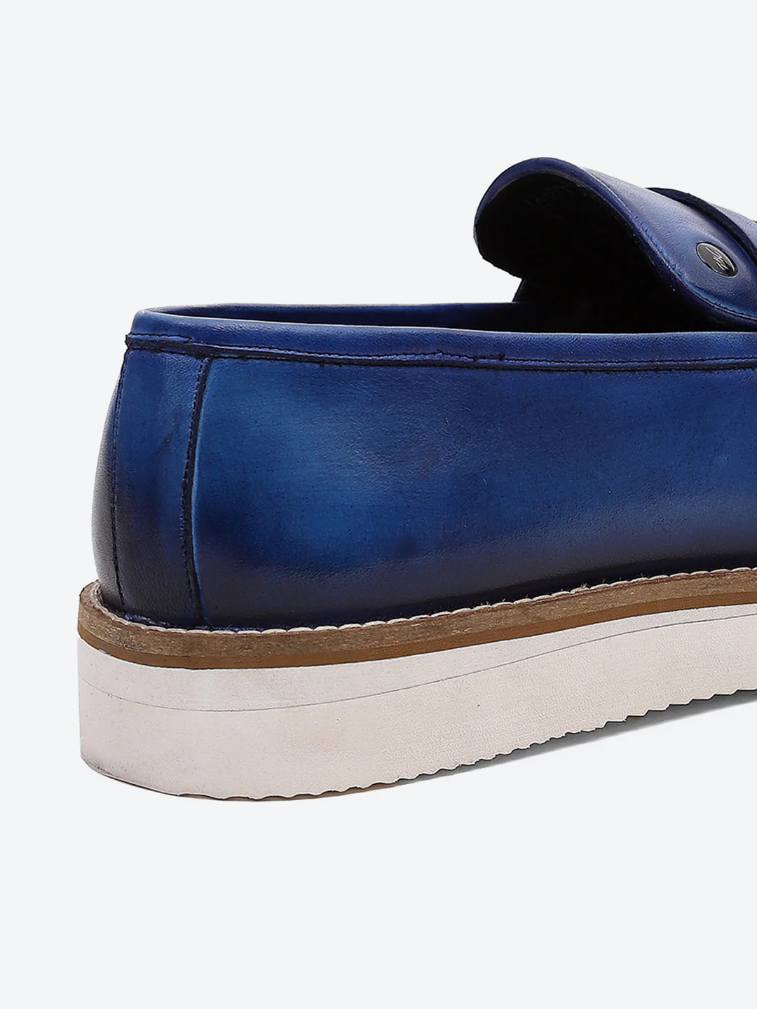 Men Navy Blue Slip on Leather Penny Loafers - Stylish Fashion Shoes - Image 9