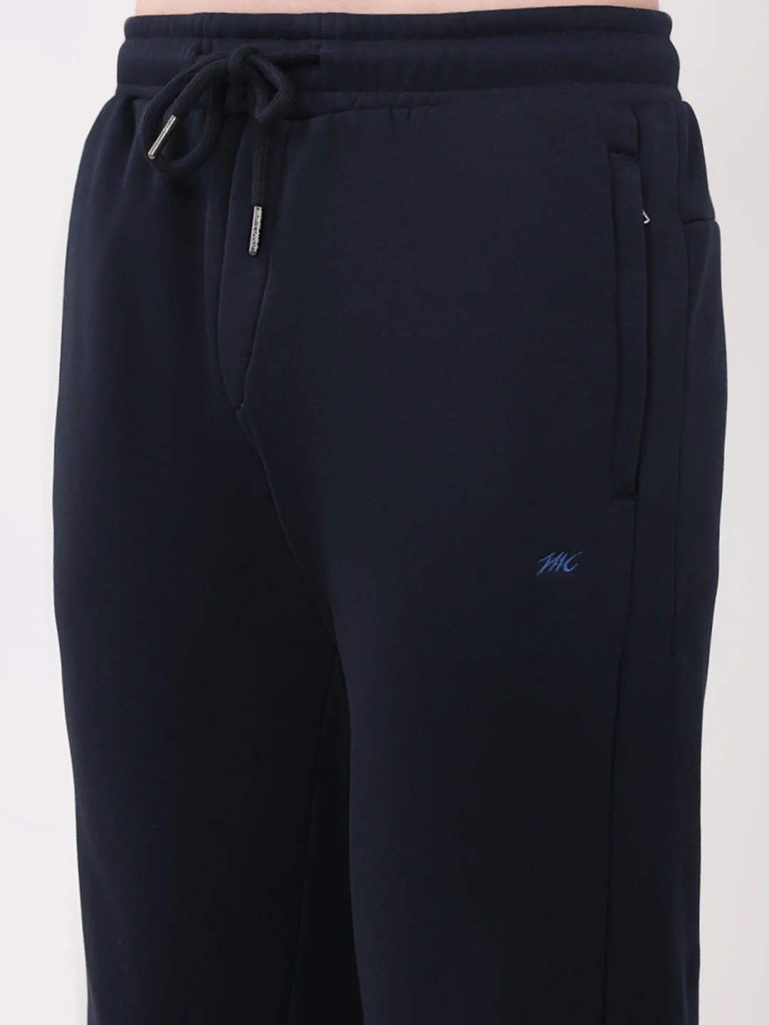 Men Navy Blue Solid Collar Full Sleeve Winter Tracksuit - Image 8