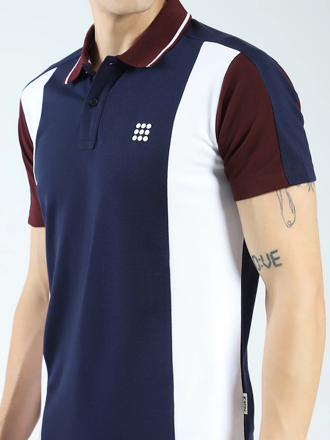 Rock.it Men Navy Blue Stripe Collar Half Sleeve T-Shirt - Image 7