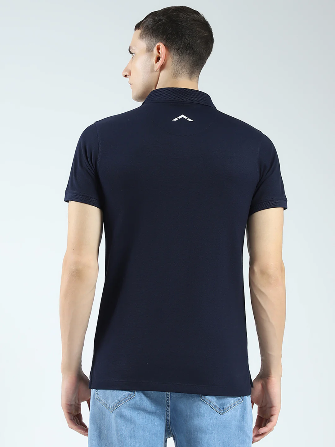 Rock.it Men Navy Blue Solid Collar Half Sleeve T-Shirt - Image 5