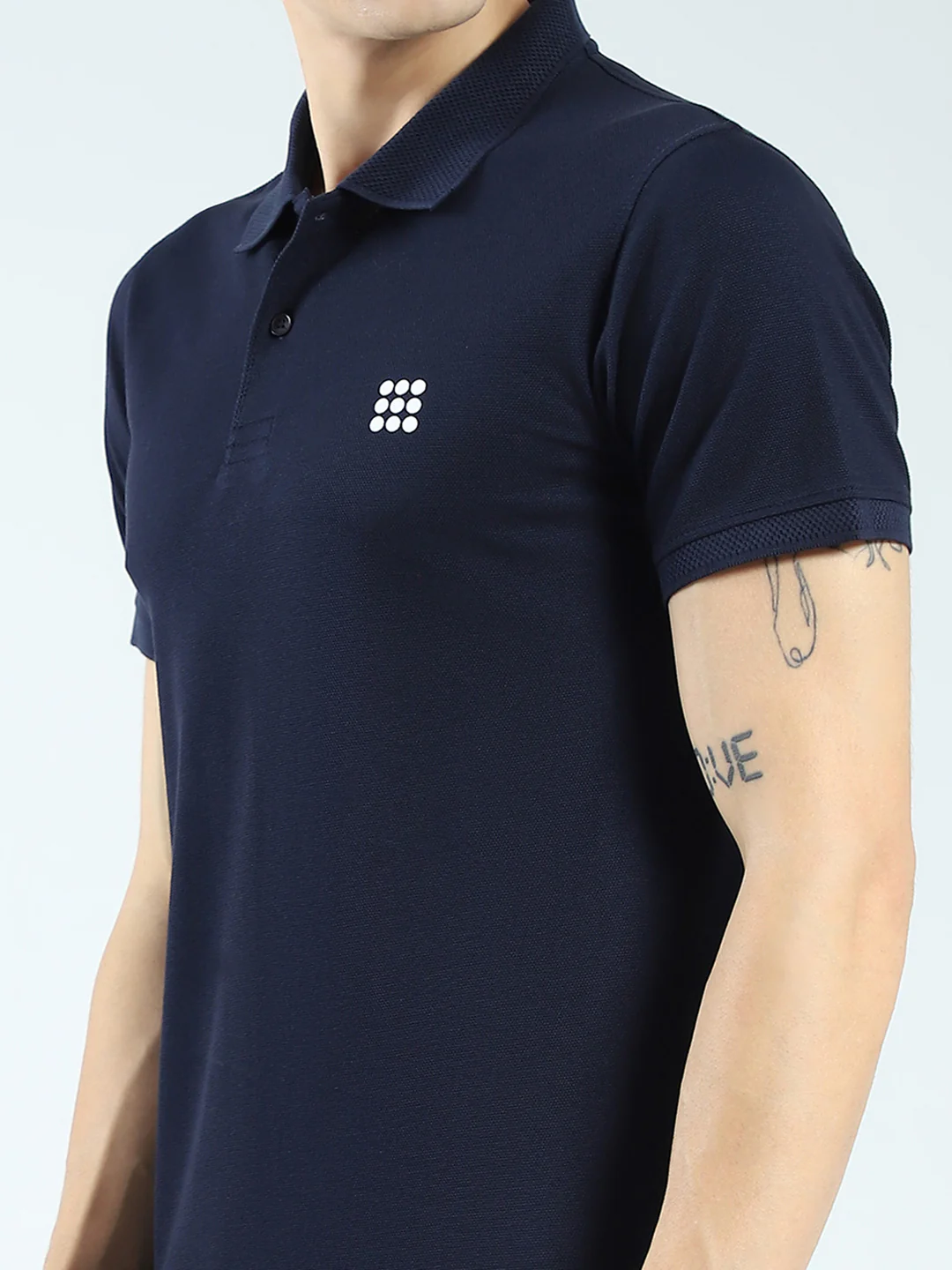 Rock.it Men Navy Blue Solid Collar Half Sleeve T-Shirt - Image 7