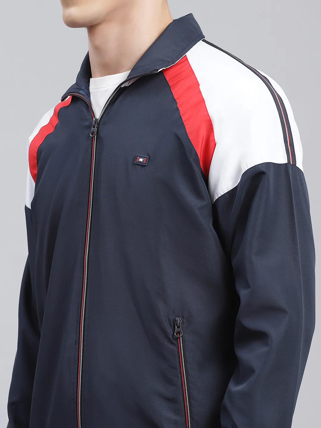 Men Navy Blue Solid Cotton Blend Track Suit - Image 6