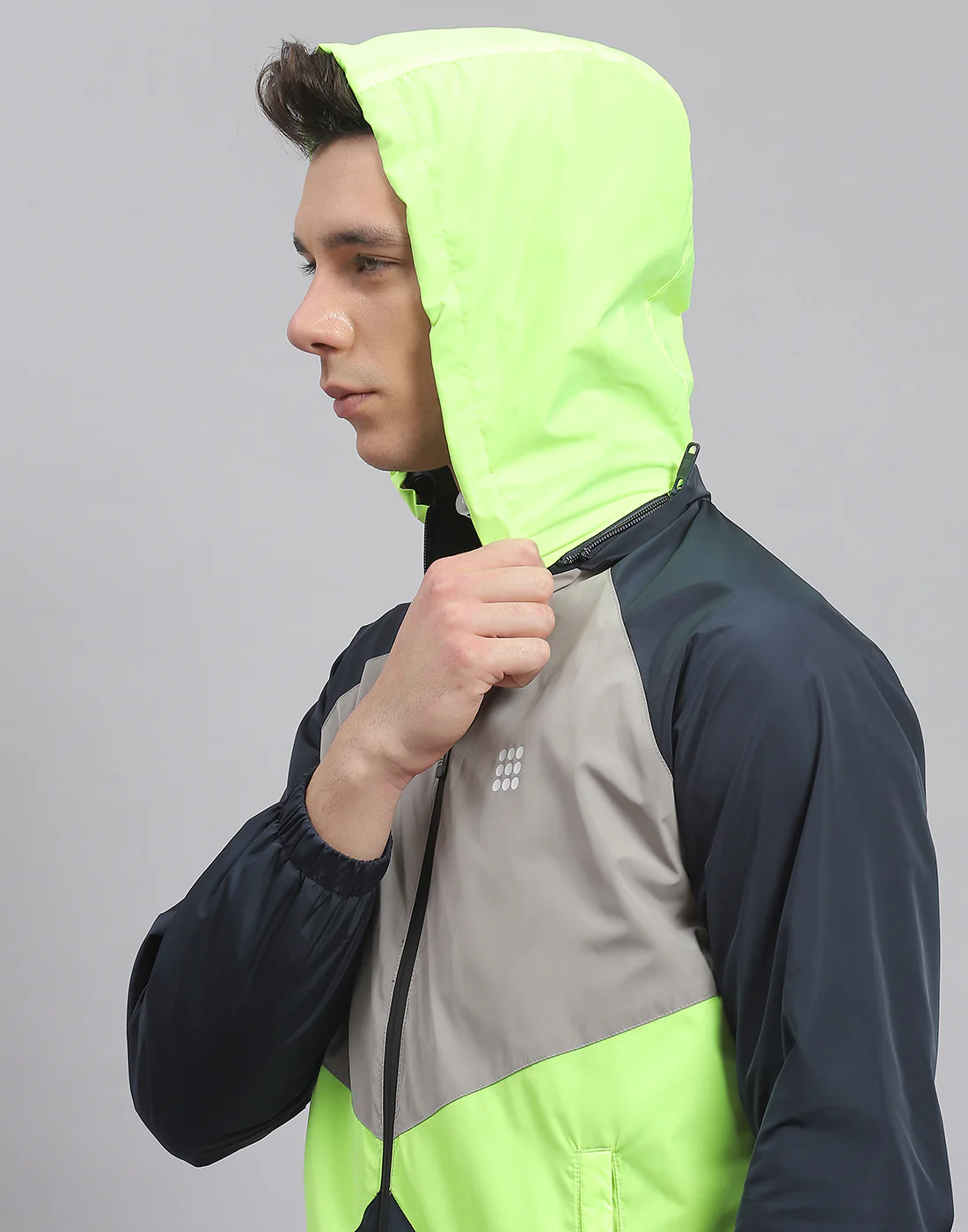 Rock.it Men Navy Blue Solid Hooded Full Sleeve Jacket - Image 8