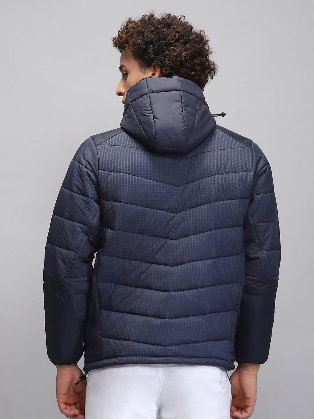Rock.it Men Navy Blue Solid Hooded Full Sleeve Jacket - Image 5
