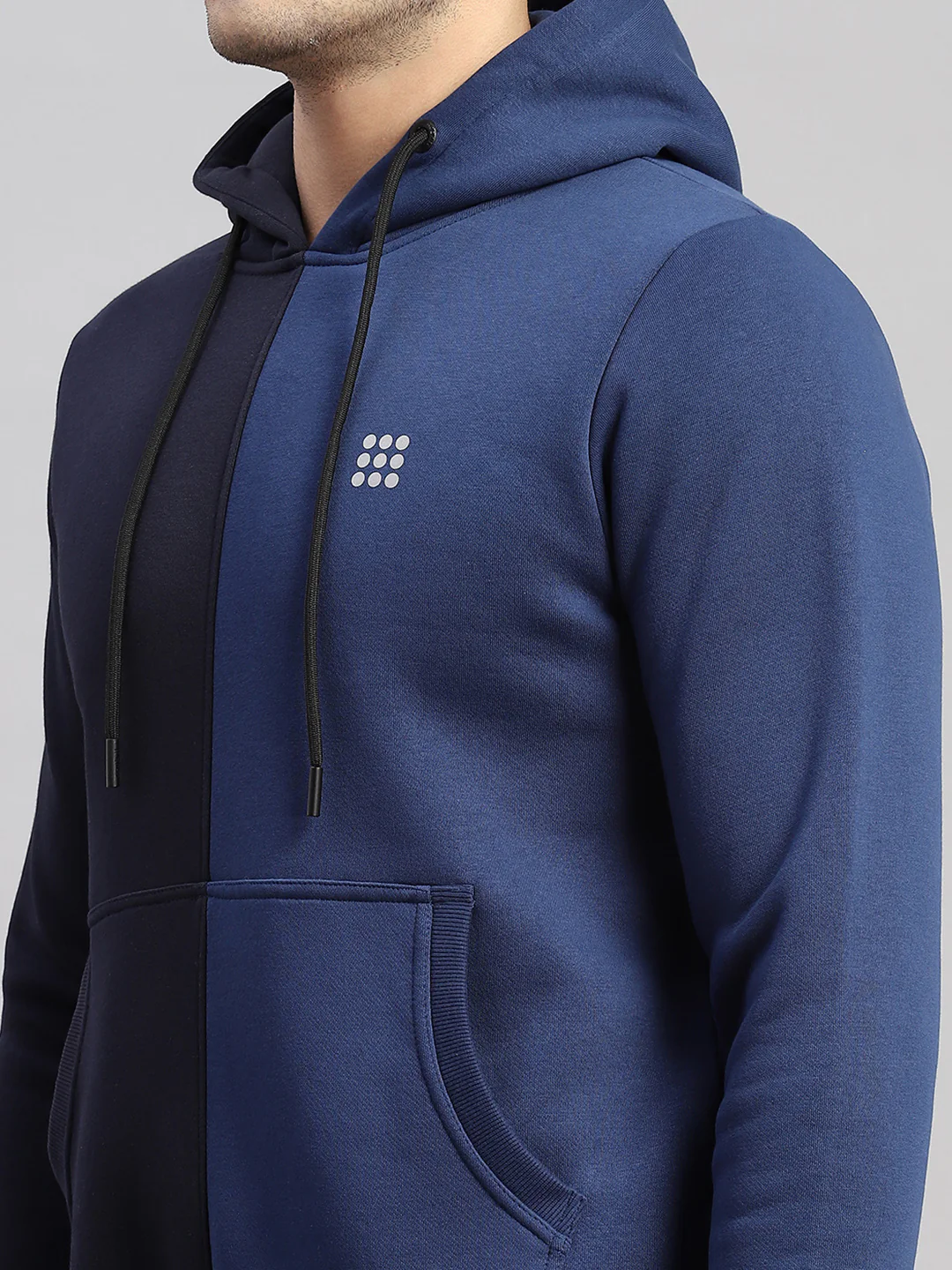 Rock.it Men Navy Blue Solid Hooded Full Sleeve Winter Tracksuit - Image 7