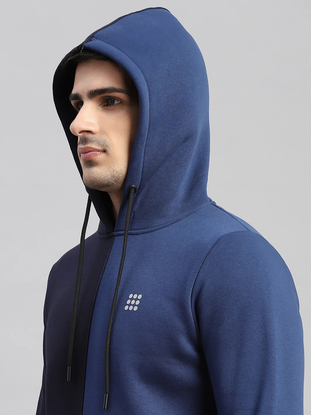 Rock.it Men Navy Blue Solid Hooded Full Sleeve Winter Tracksuit - Image 8