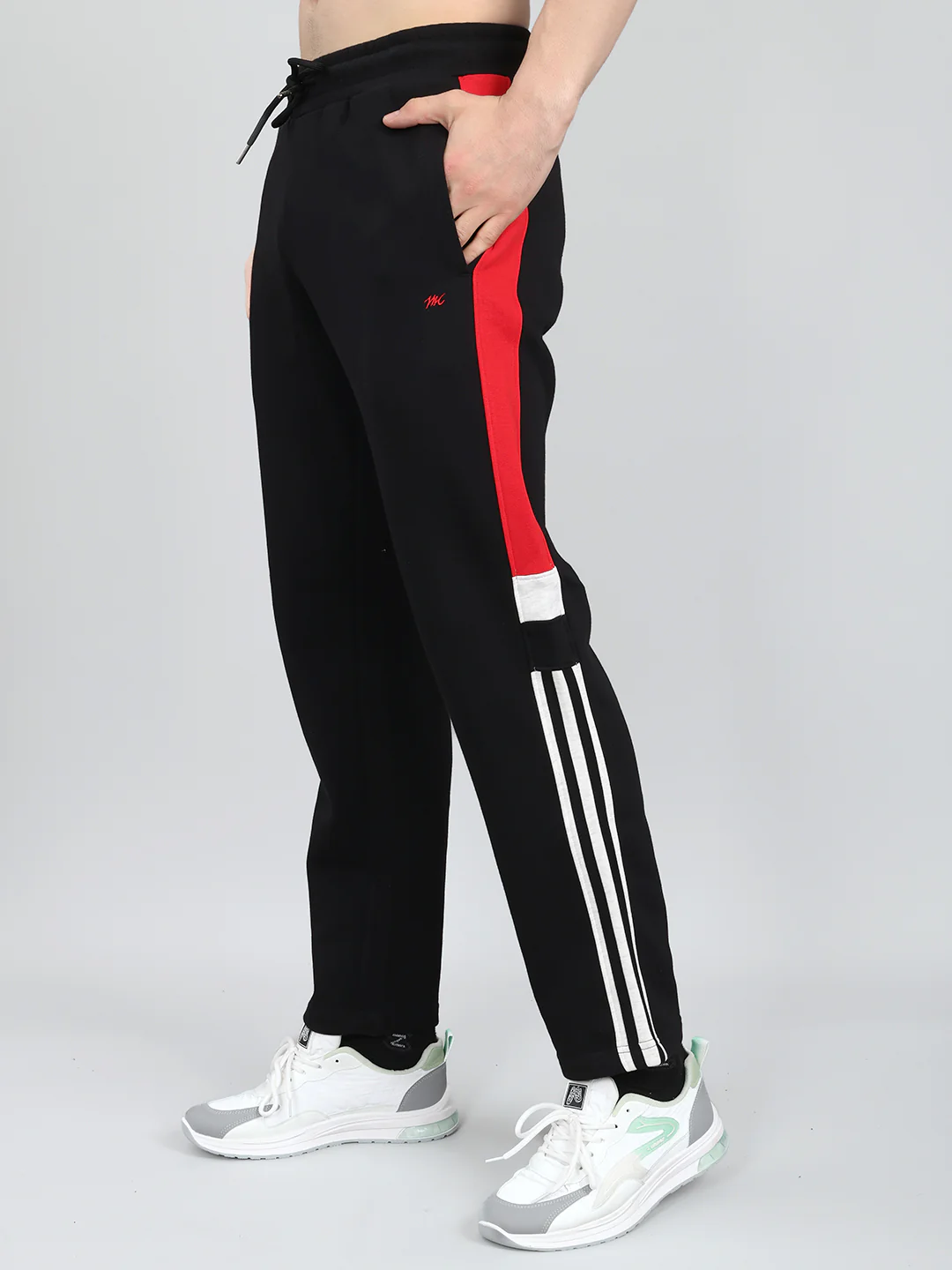 Men Navy Blue Solid Mandarin Collar Full Sleeve Winter Tracksuit - Image 8