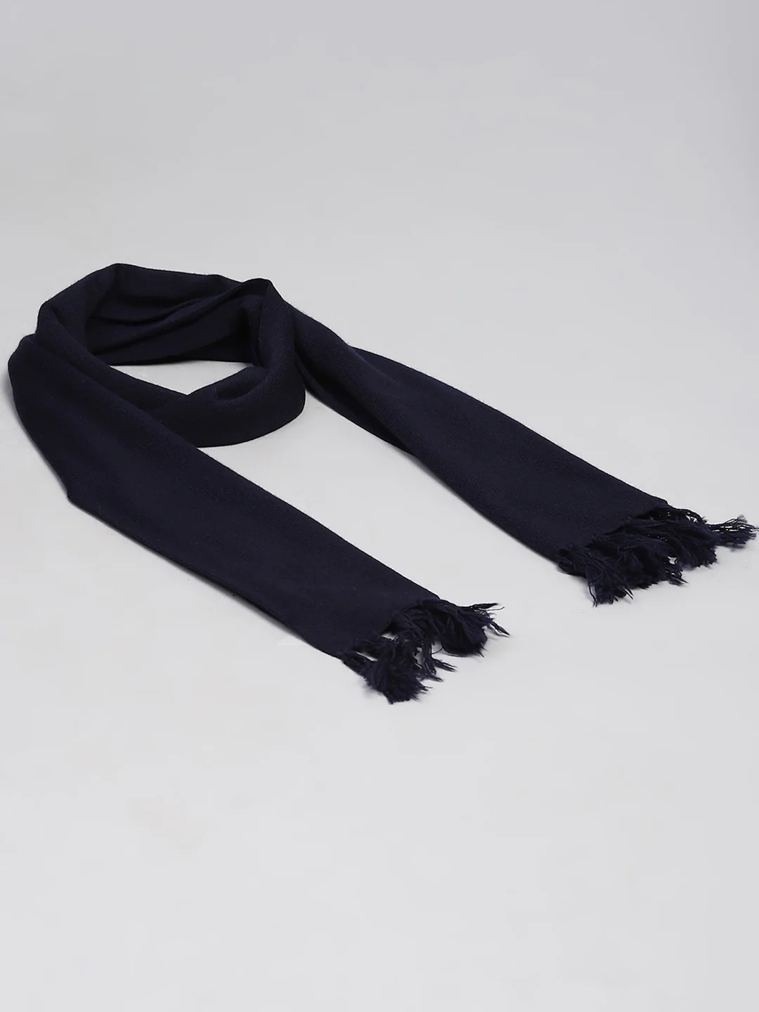 Men Navy Blue Solid Muffler - Image 6