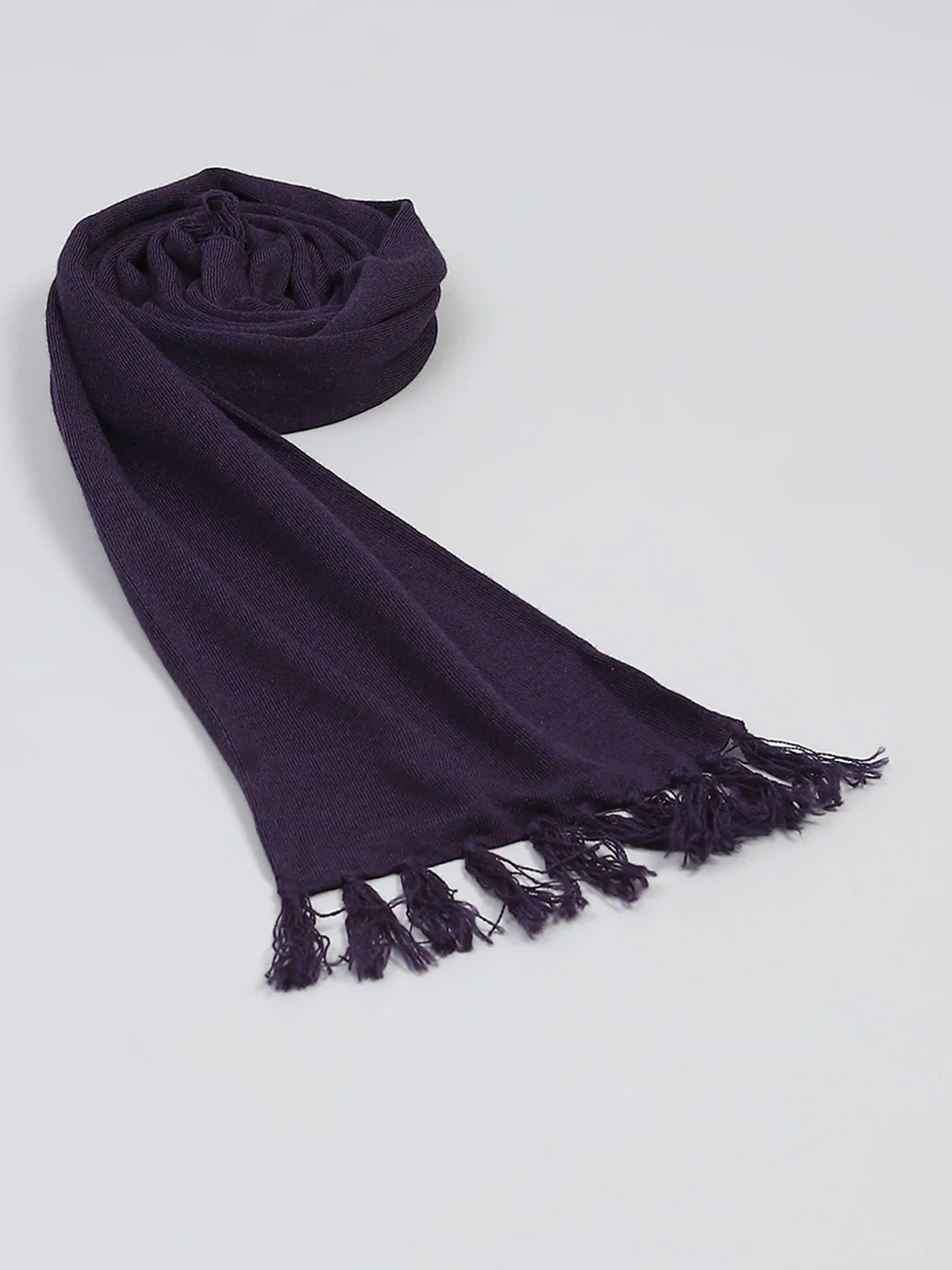 Men Navy Blue Solid Muffler - Image 6