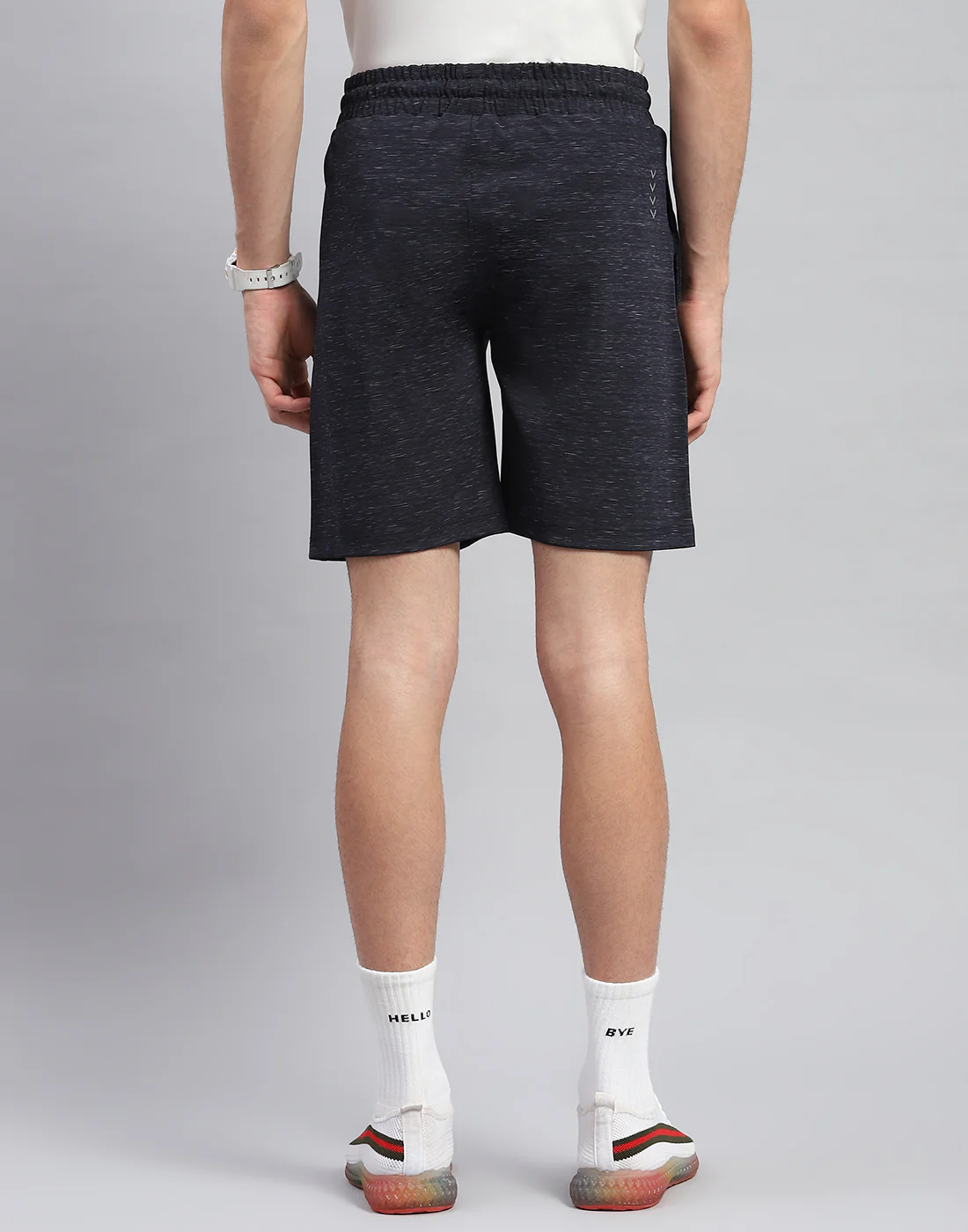 Men Navy Blue Solid Regular Fit Bermuda - Image 5