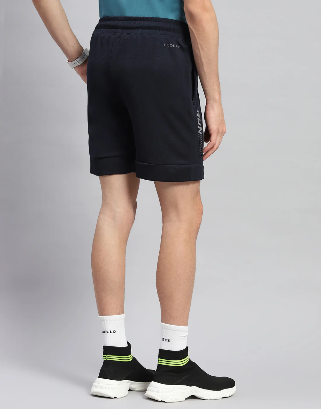 Men Navy Blue Solid Regular Fit Bermuda - Image 5