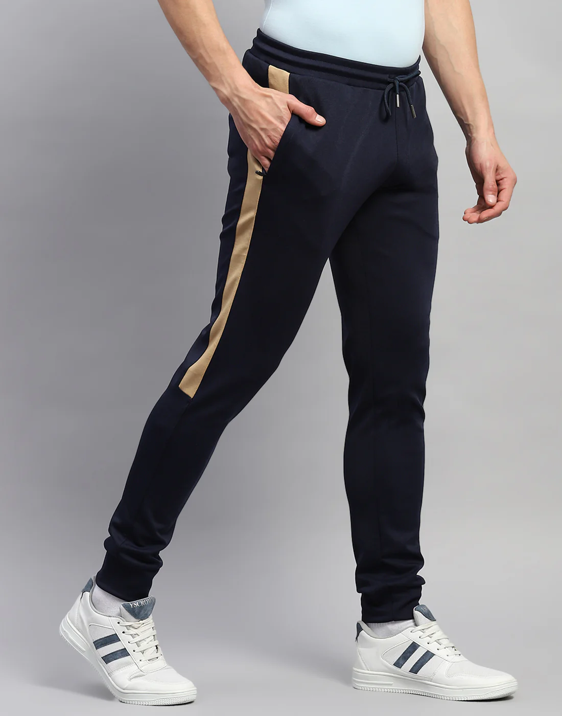 Rock.it Men Navy Blue Solid Regular Fit Jogger - Image 4