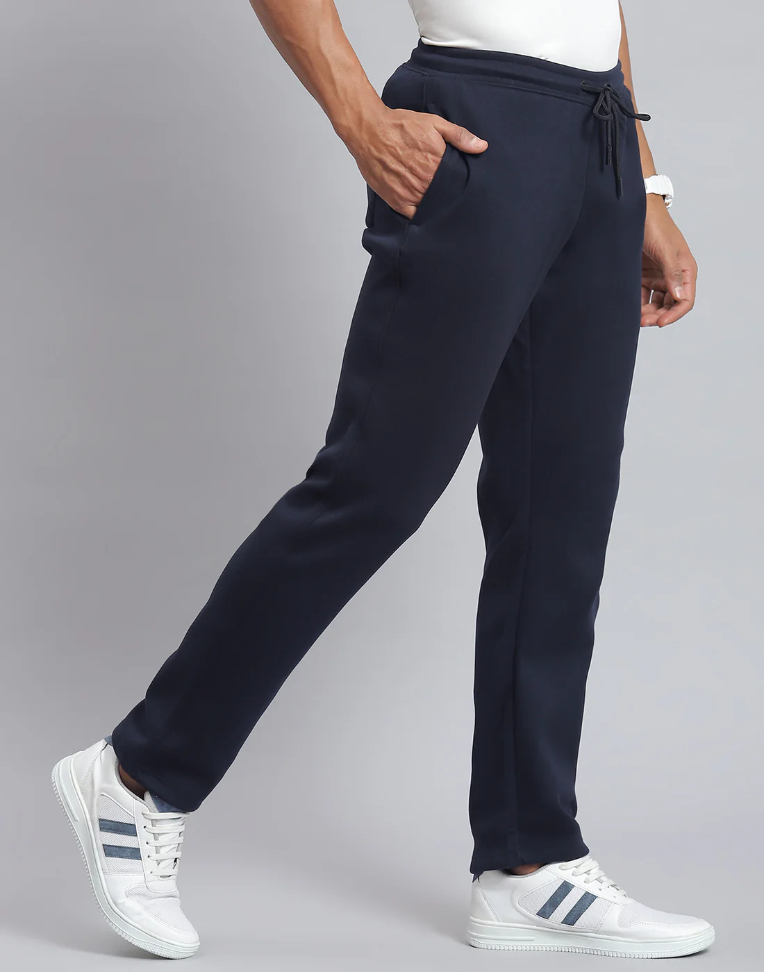 Rock.it Men Navy Blue Solid Regular Fit Winter Lower - Image 4
