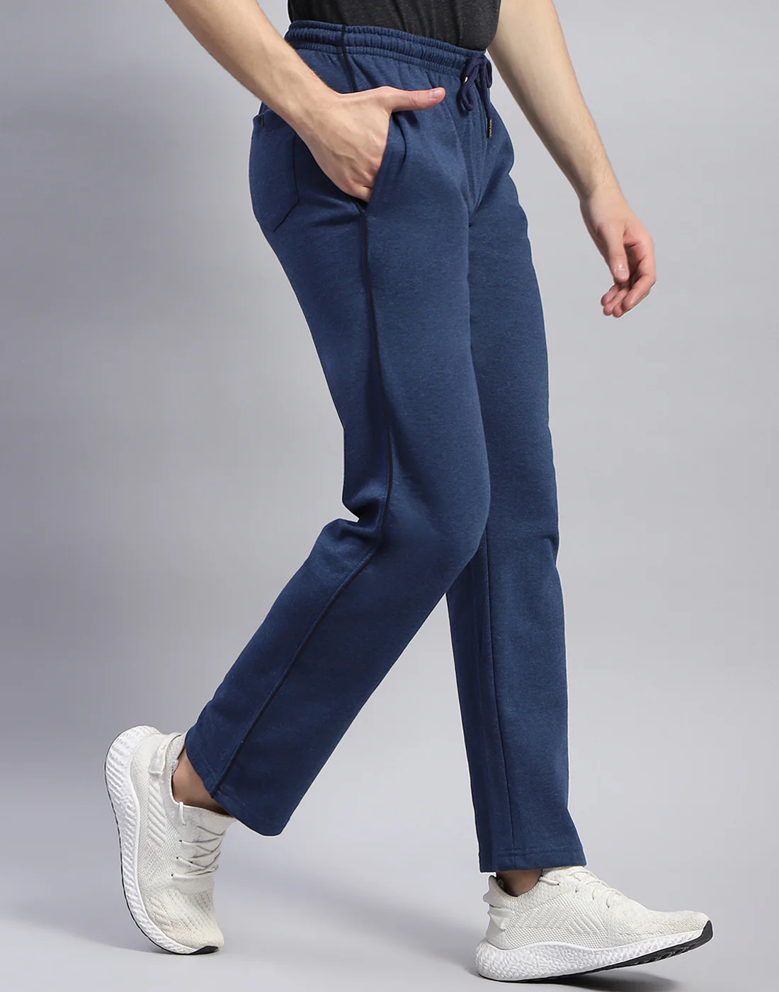 Men Navy Blue Solid Regular Fit Winter Lower - Image 4
