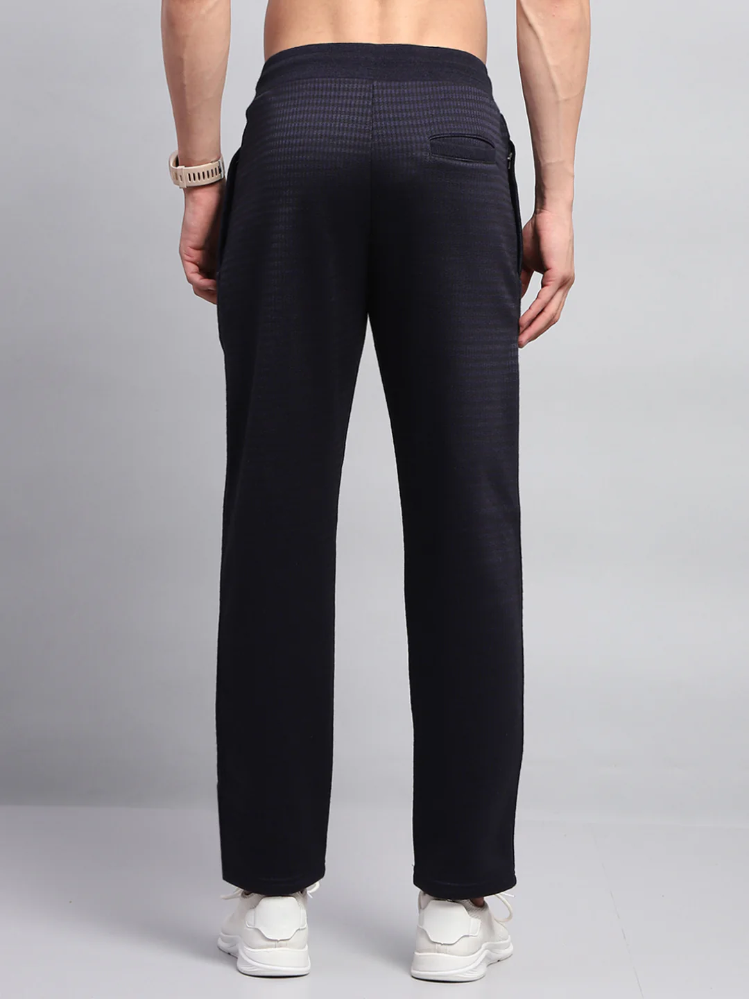 Men Navy Blue Solid Regular Fit Lower - Image 5