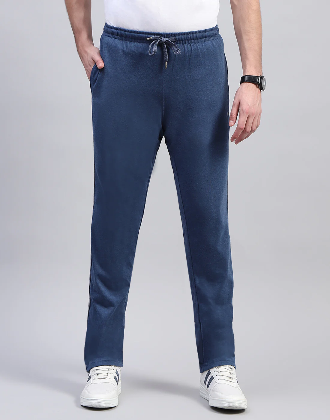 Men Navy Blue Solid Regular Fit Lower - Image 3