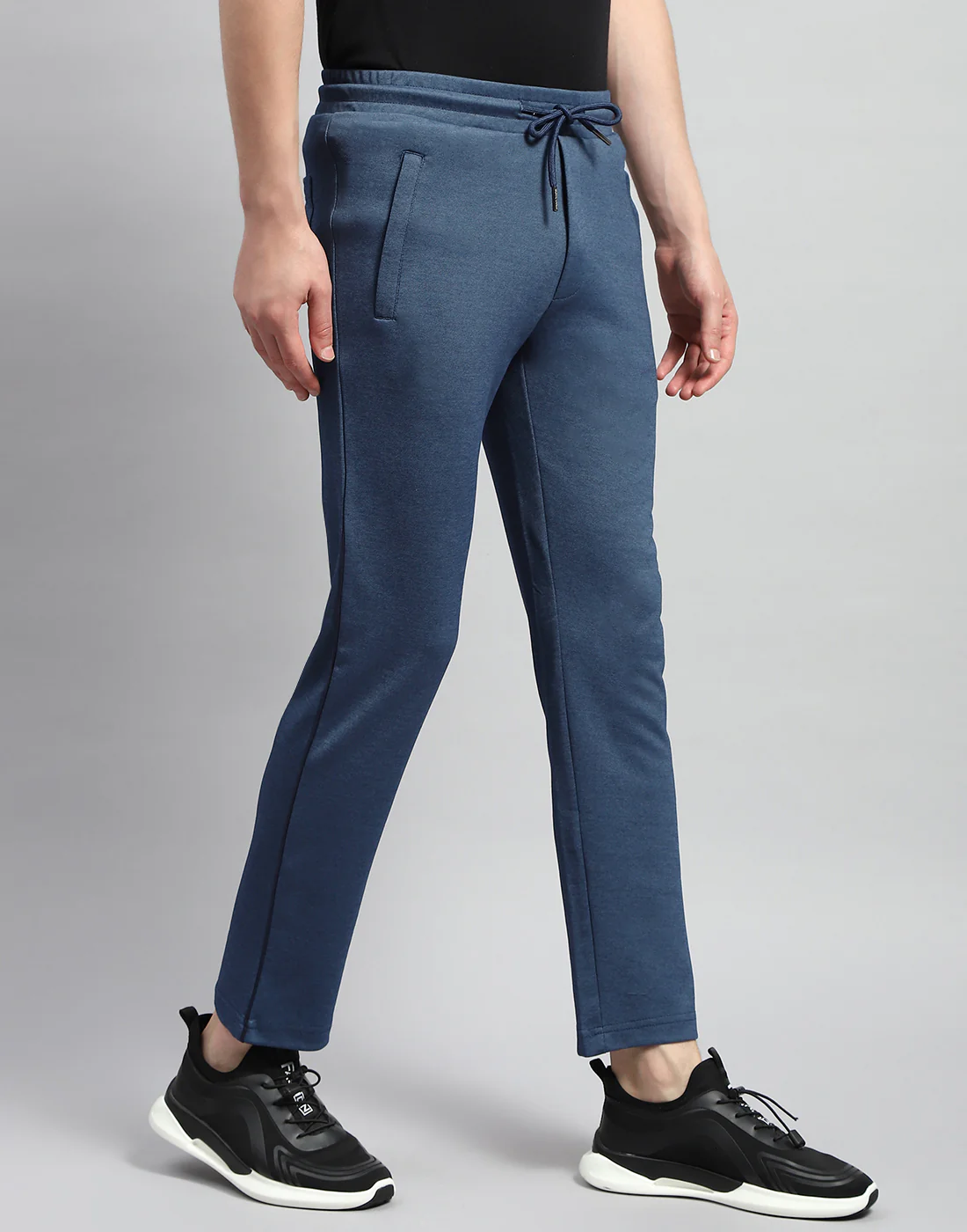 Men Navy Blue Solid Regular Fit Lower - Image 4