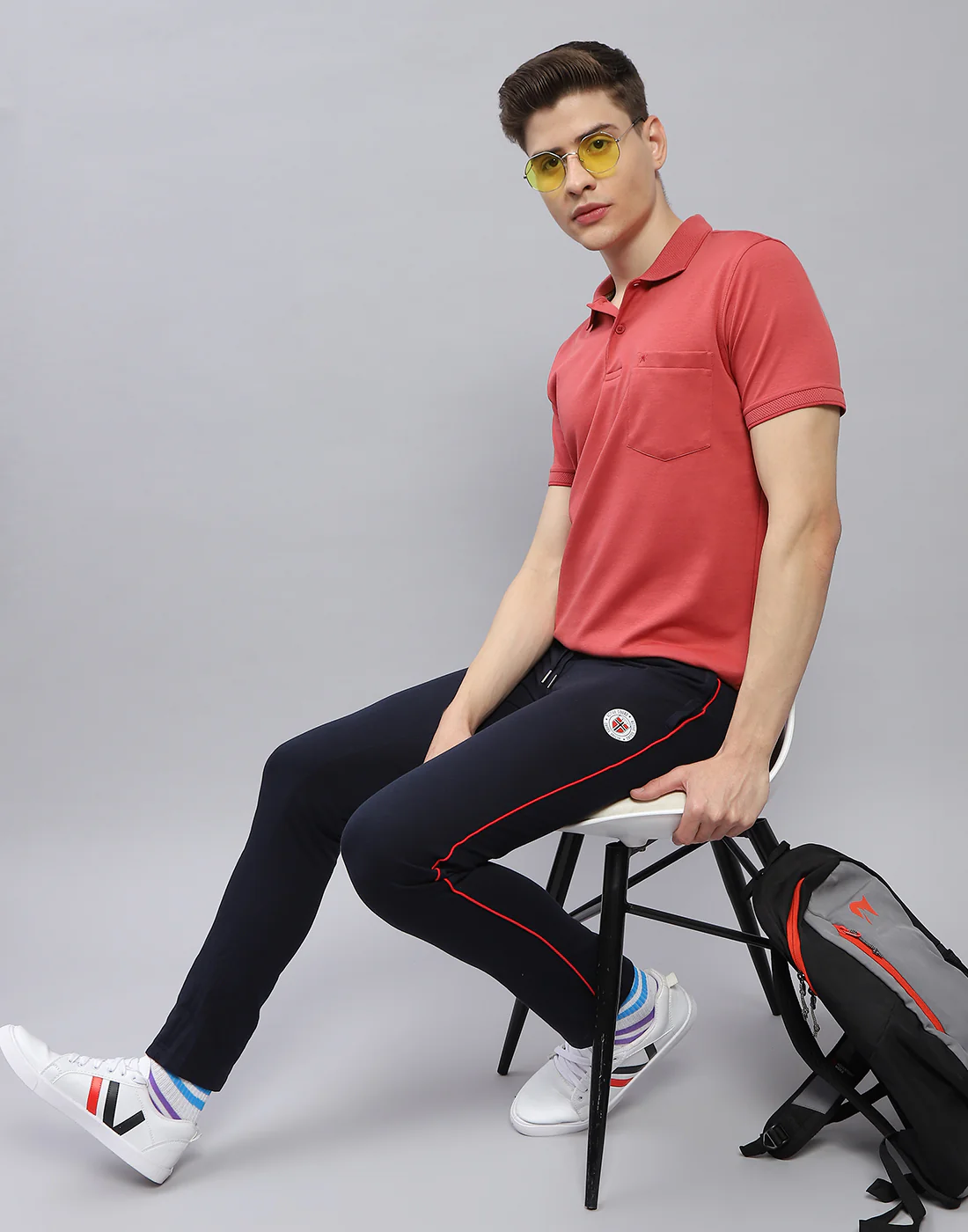 Men Navy Blue Solid Regular Fit Lower - Image 2