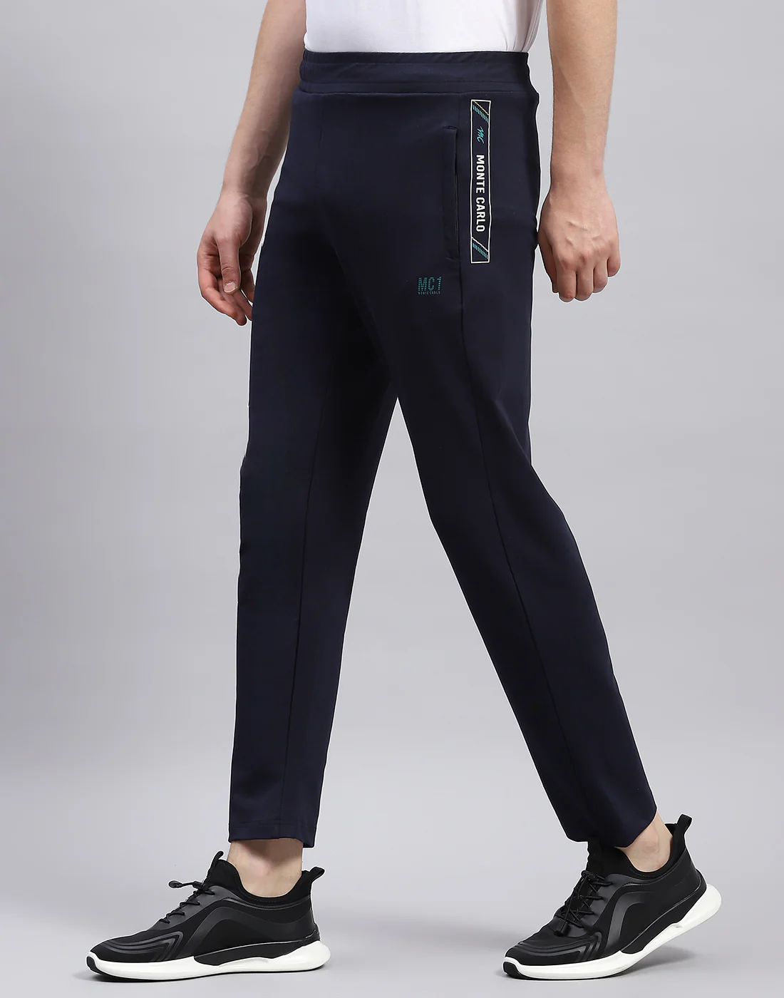 Men Navy Blue Solid Regular Fit Lower - Image 3