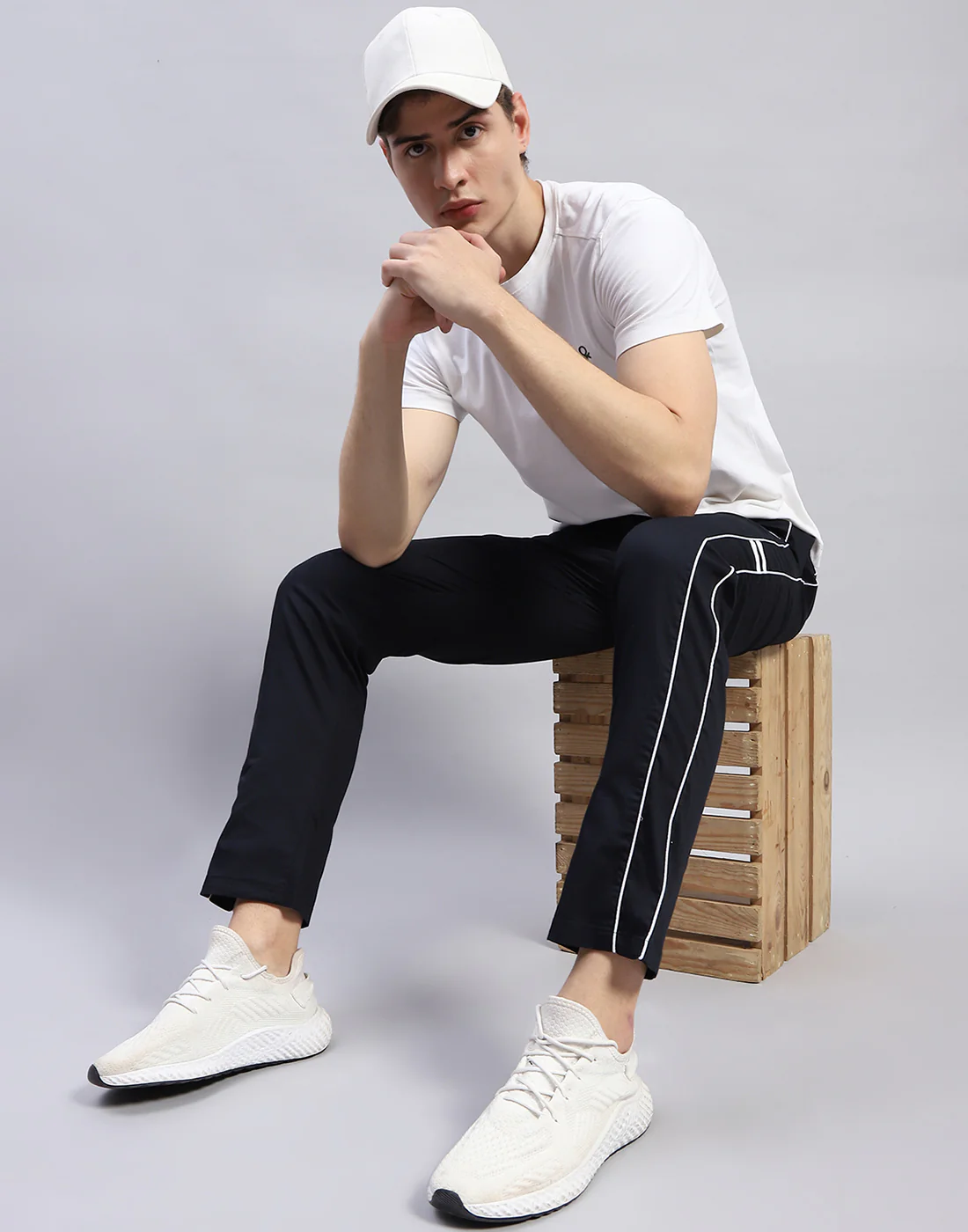 Men Navy Blue Solid Regular Fit Lower - Image 2