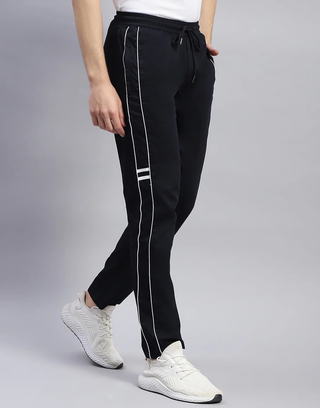 Men Navy Blue Solid Regular Fit Lower - Image 4