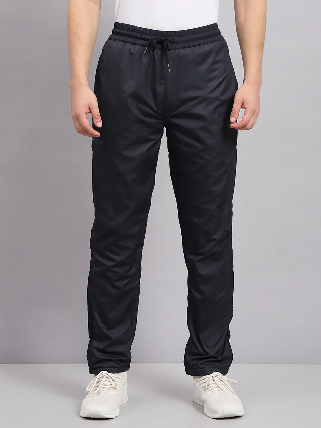 Men Navy Blue Solid Regular Fit Lower - Image 2
