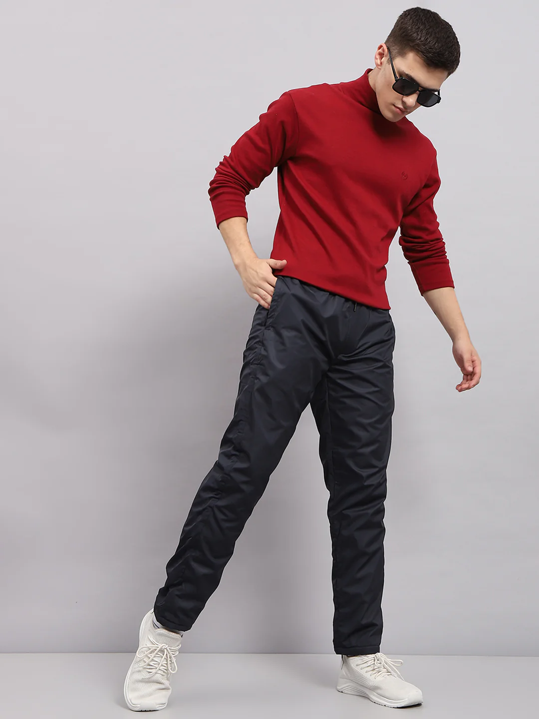 Men Navy Blue Solid Regular Fit Lower - Image 6