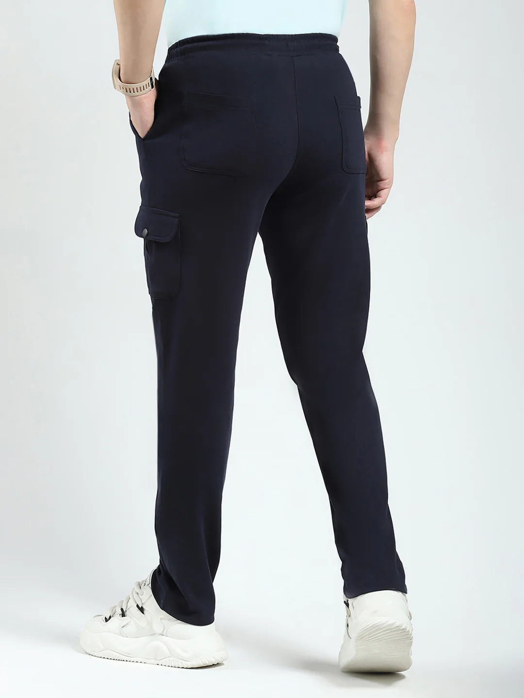 Rock.it Men Navy Blue Solid Regular Fit Lower - Image 5