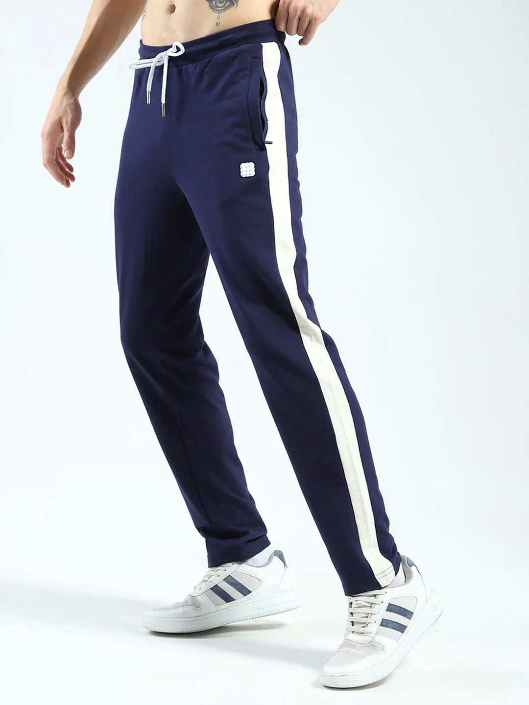 Rock.it Men Navy Blue Solid Regular Fit Lower - Image 3