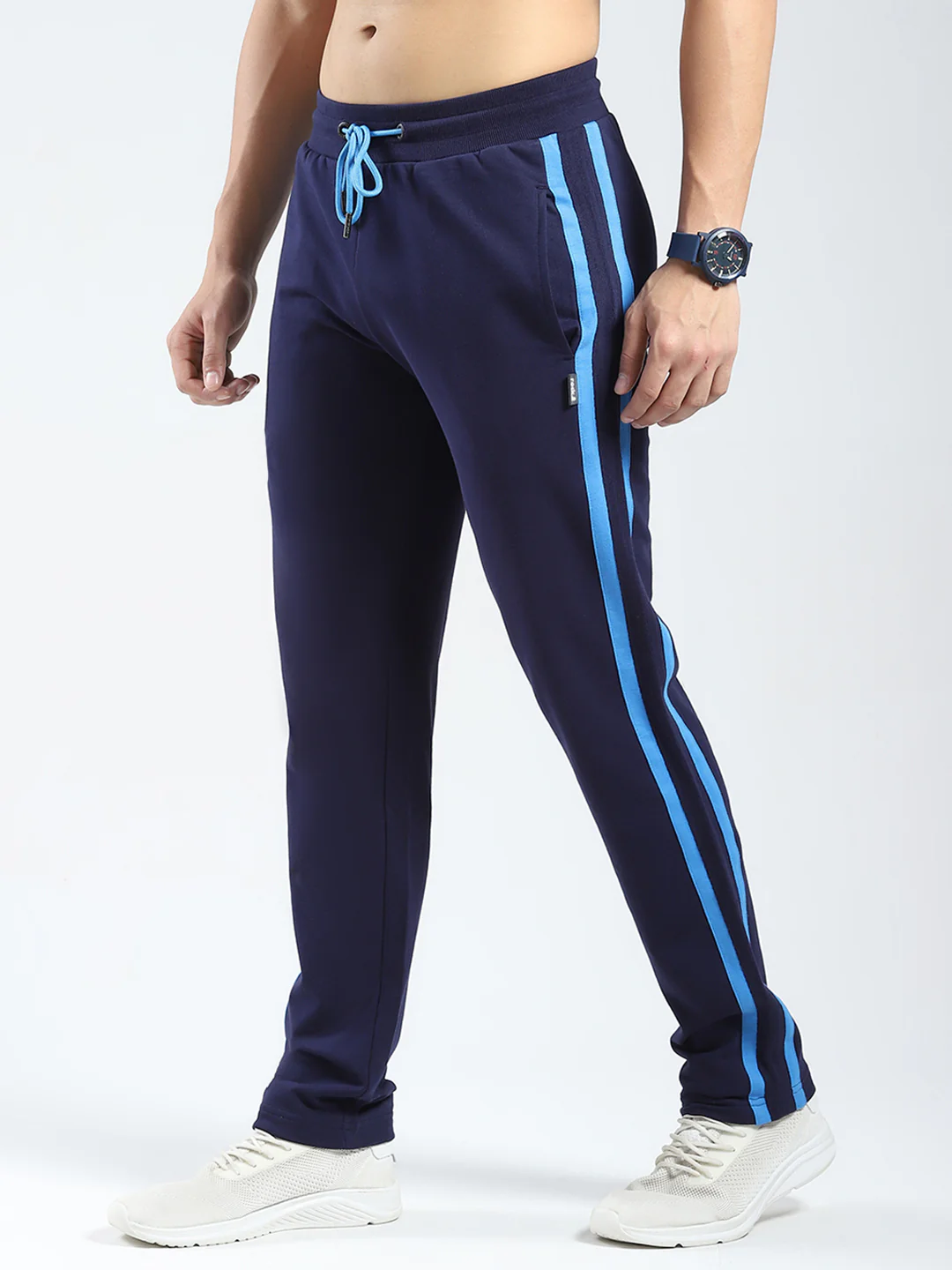 Rock.it Men Navy Blue Solid Regular Fit Lower - Image 3