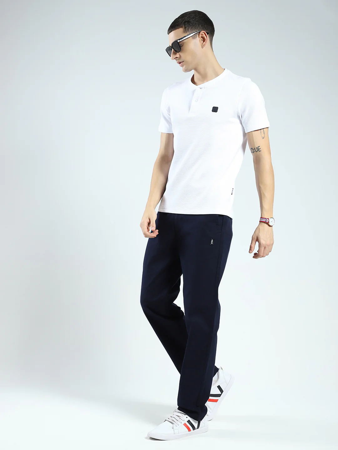 Rock.it Men Navy Blue Solid Regular Fit Lower - Image 2