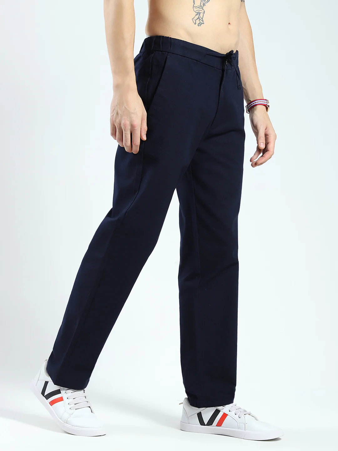 Rock.it Men Navy Blue Solid Regular Fit Lower - Image 4