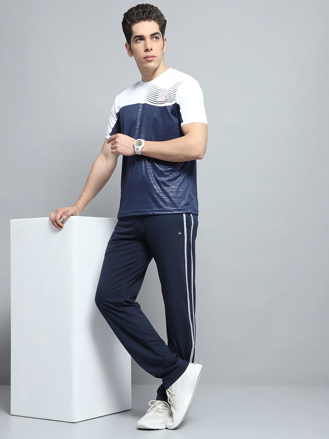 Men Navy Blue Solid Regular Fit Lower - Image 2