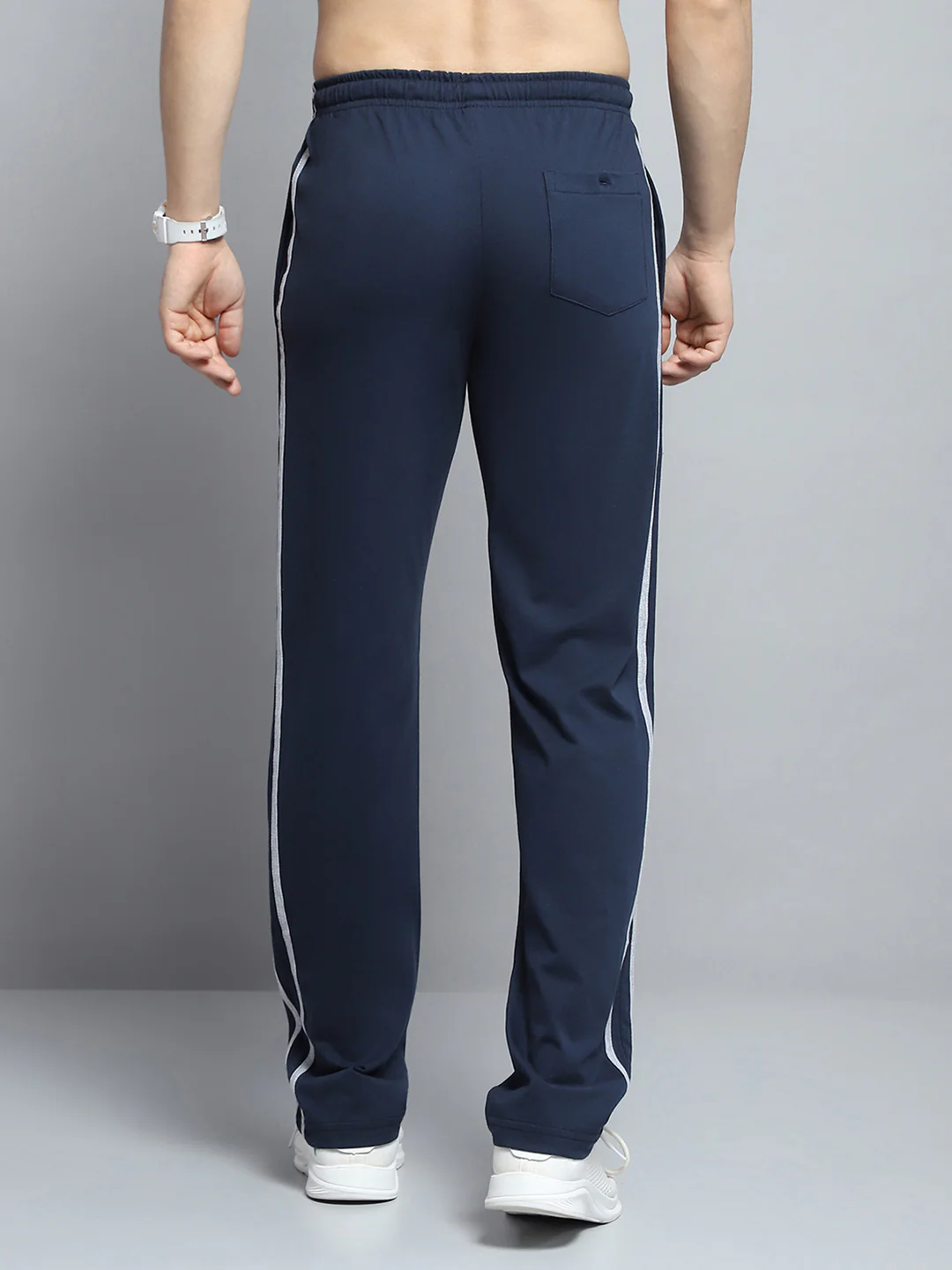 Men Navy Blue Solid Regular Fit Lower - Image 5