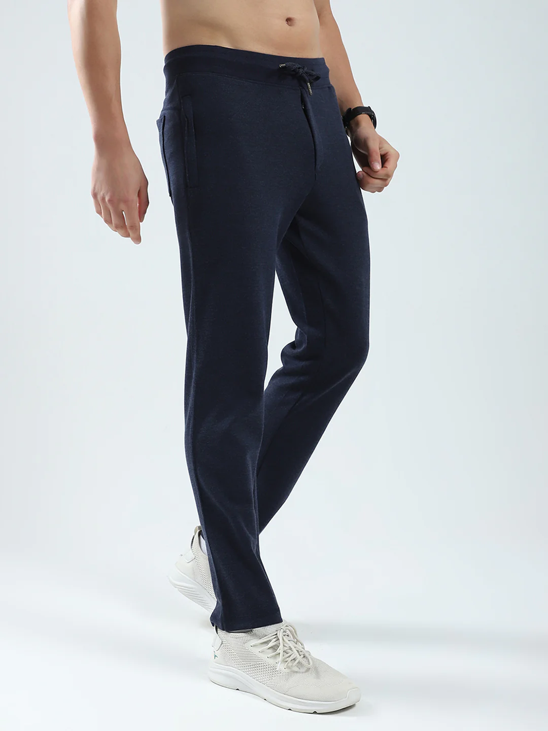 Men Navy Blue Solid Regular Fit Lower - Image 4