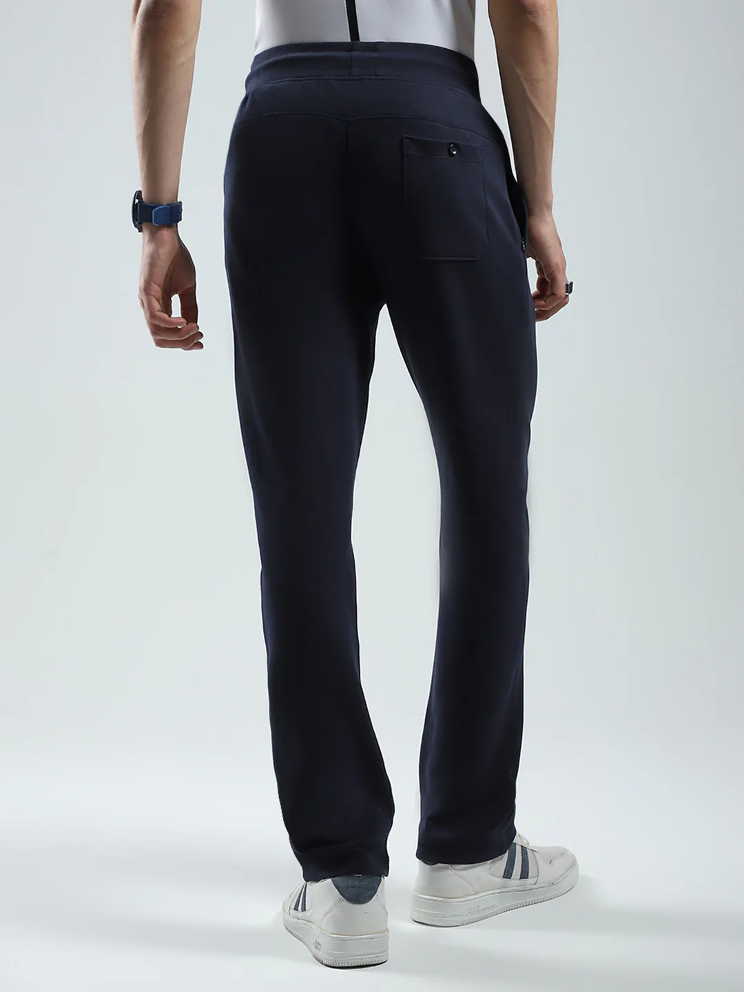 Men Navy Blue Solid Regular Fit Lower - Image 5