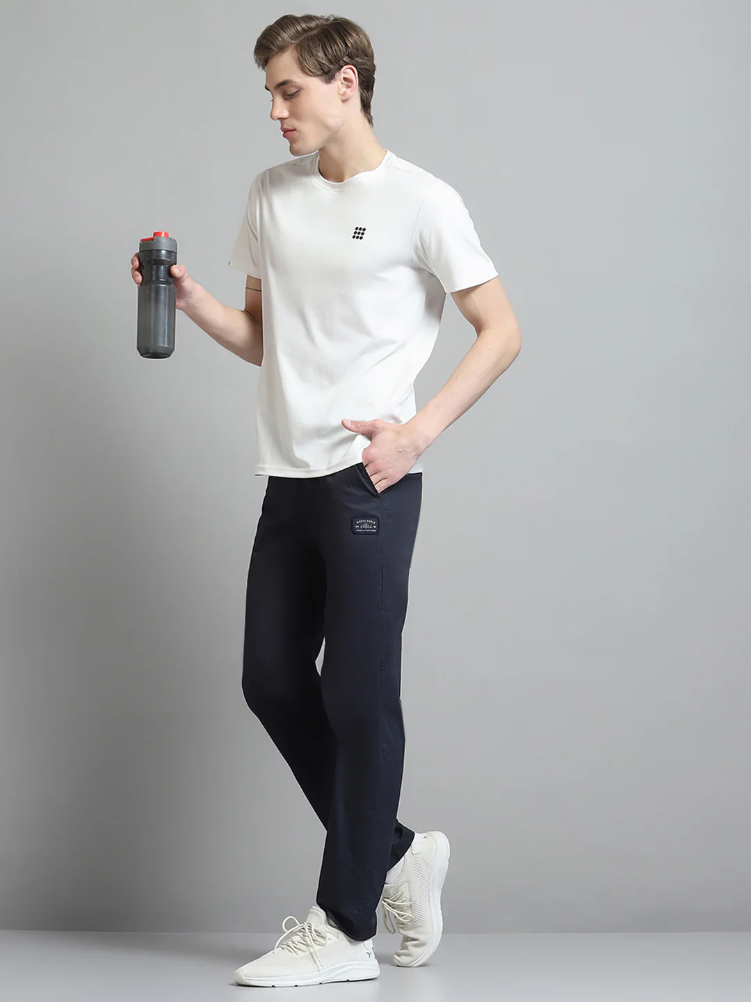 Men Navy Blue Solid Regular Fit Lower - Image 2