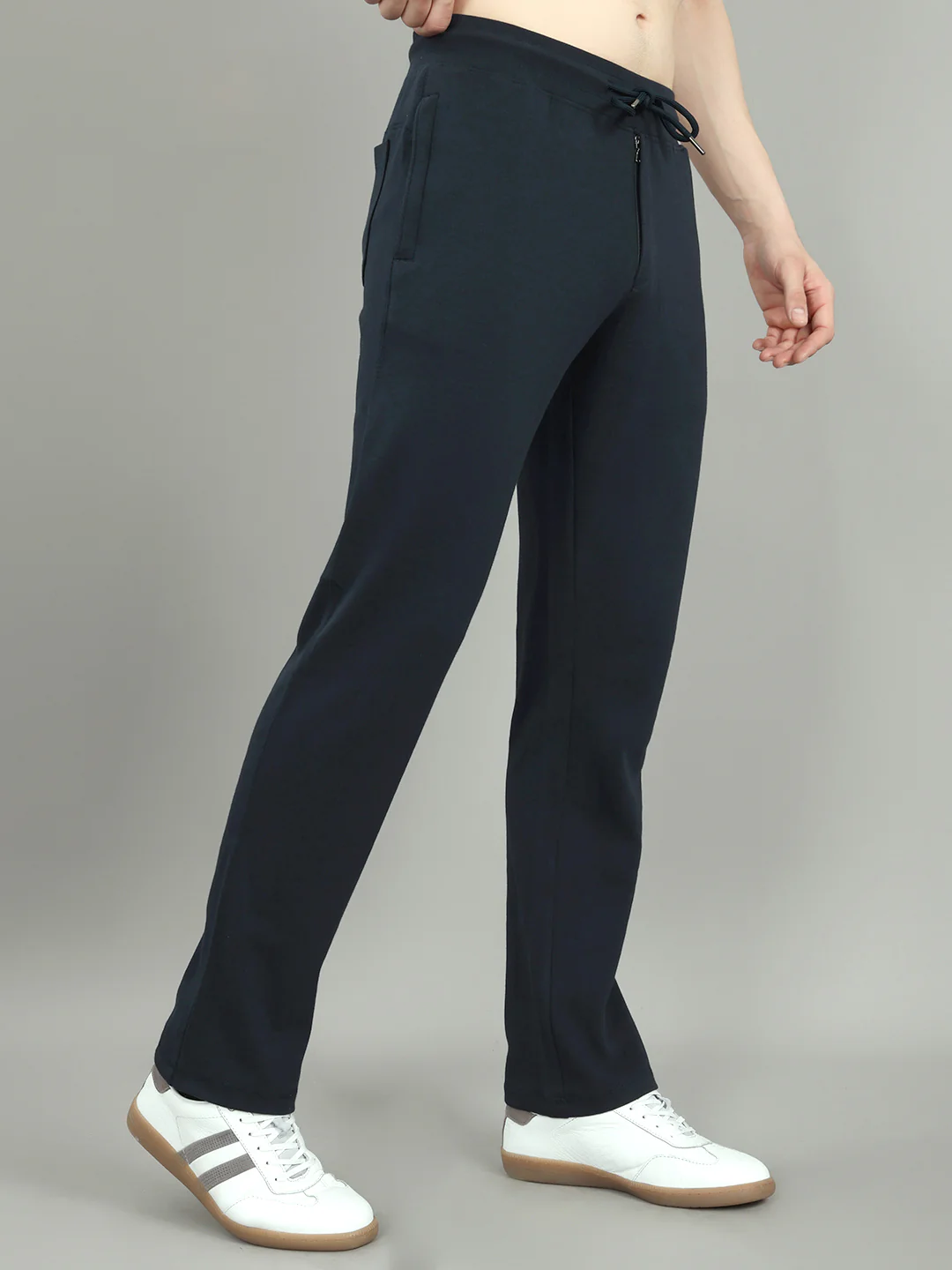 Men Navy Blue Solid Regular Fit Lower - Image 3