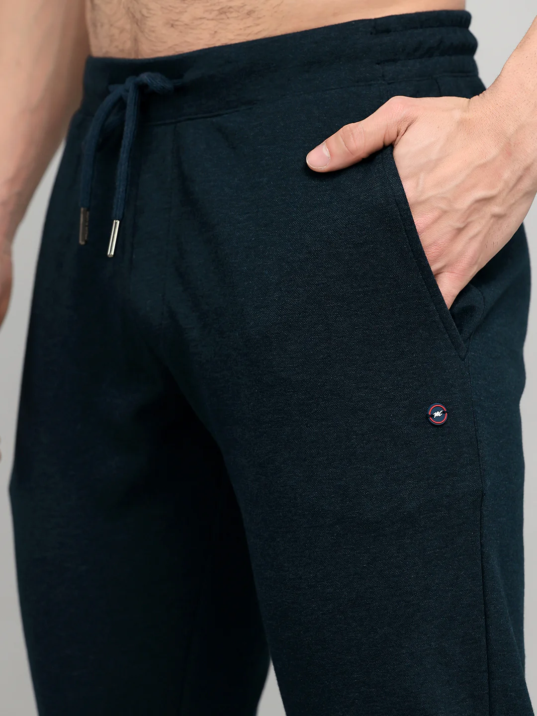 Men Navy Blue Solid Regular Fit Lower - Image 4