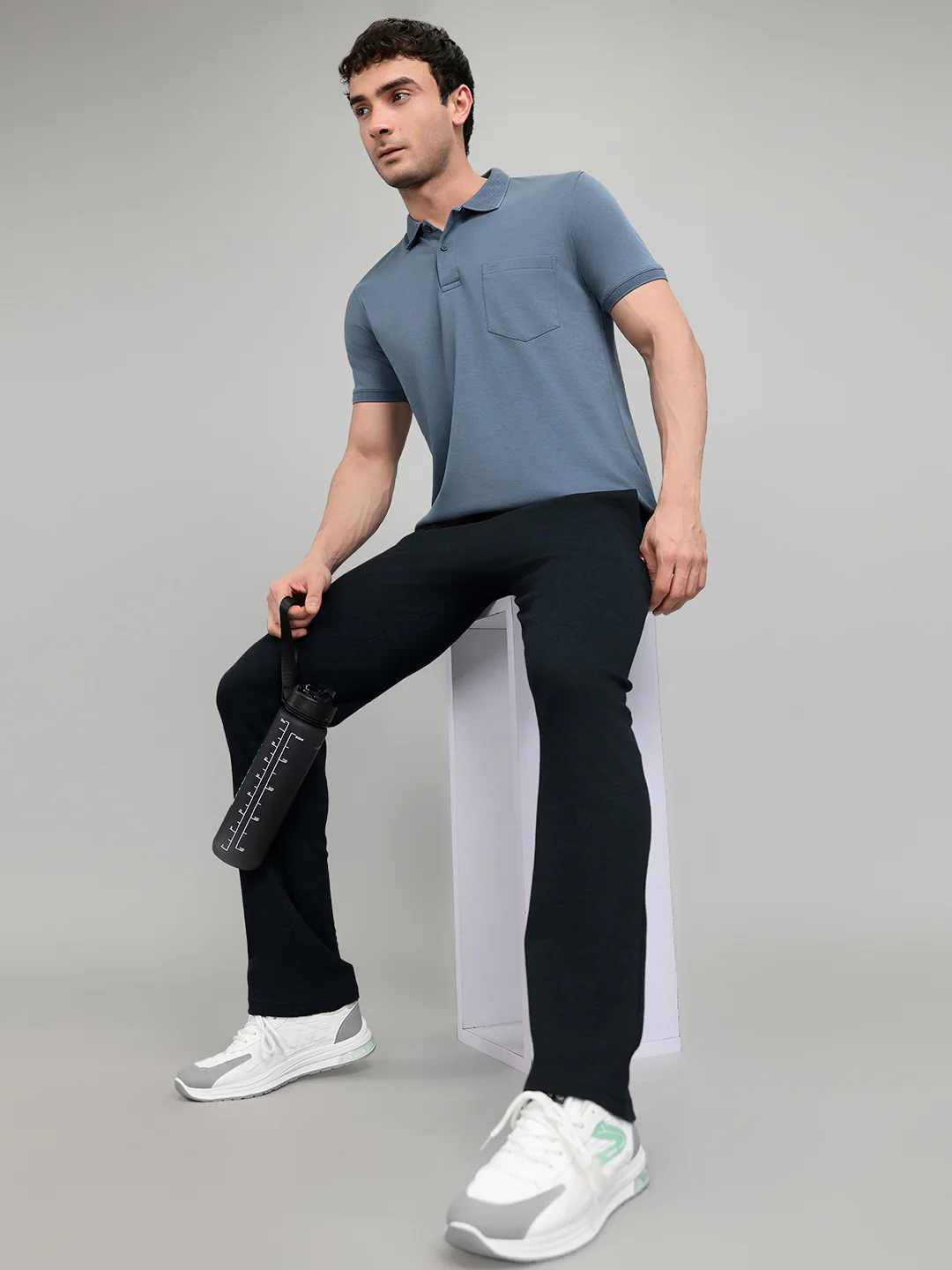Men Navy Blue Solid Regular Fit Lower - Image 6