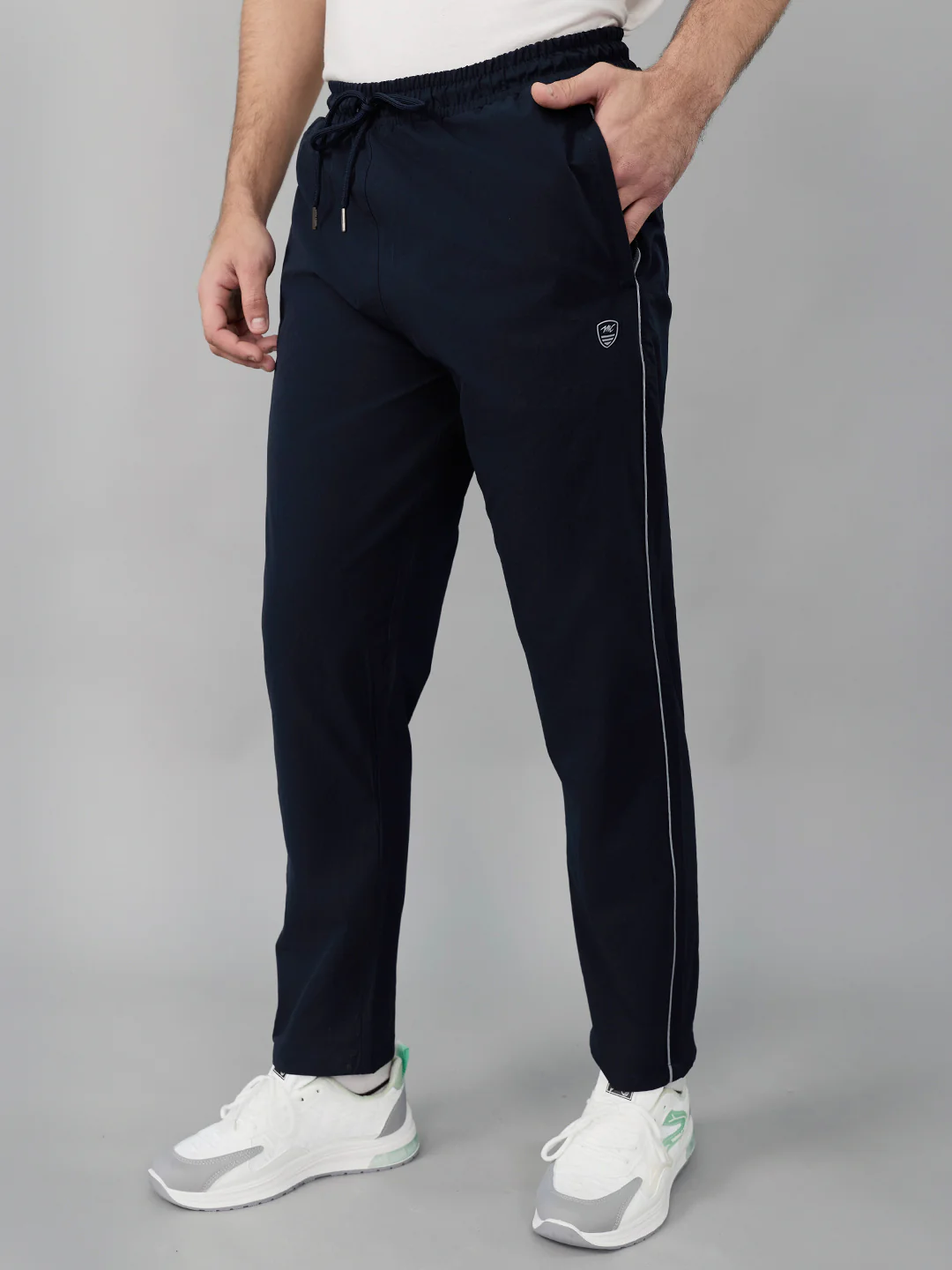 Men Navy Blue Solid Regular Fit Lower - Image 2