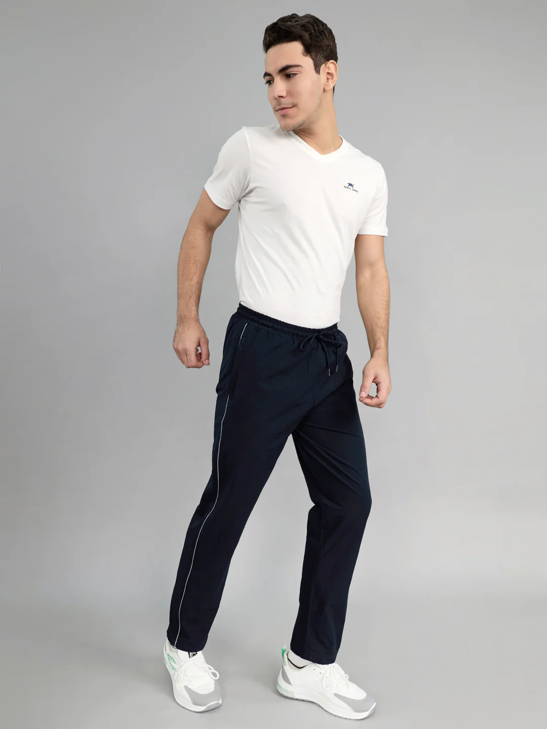 Men Navy Blue Solid Regular Fit Lower - Image 6