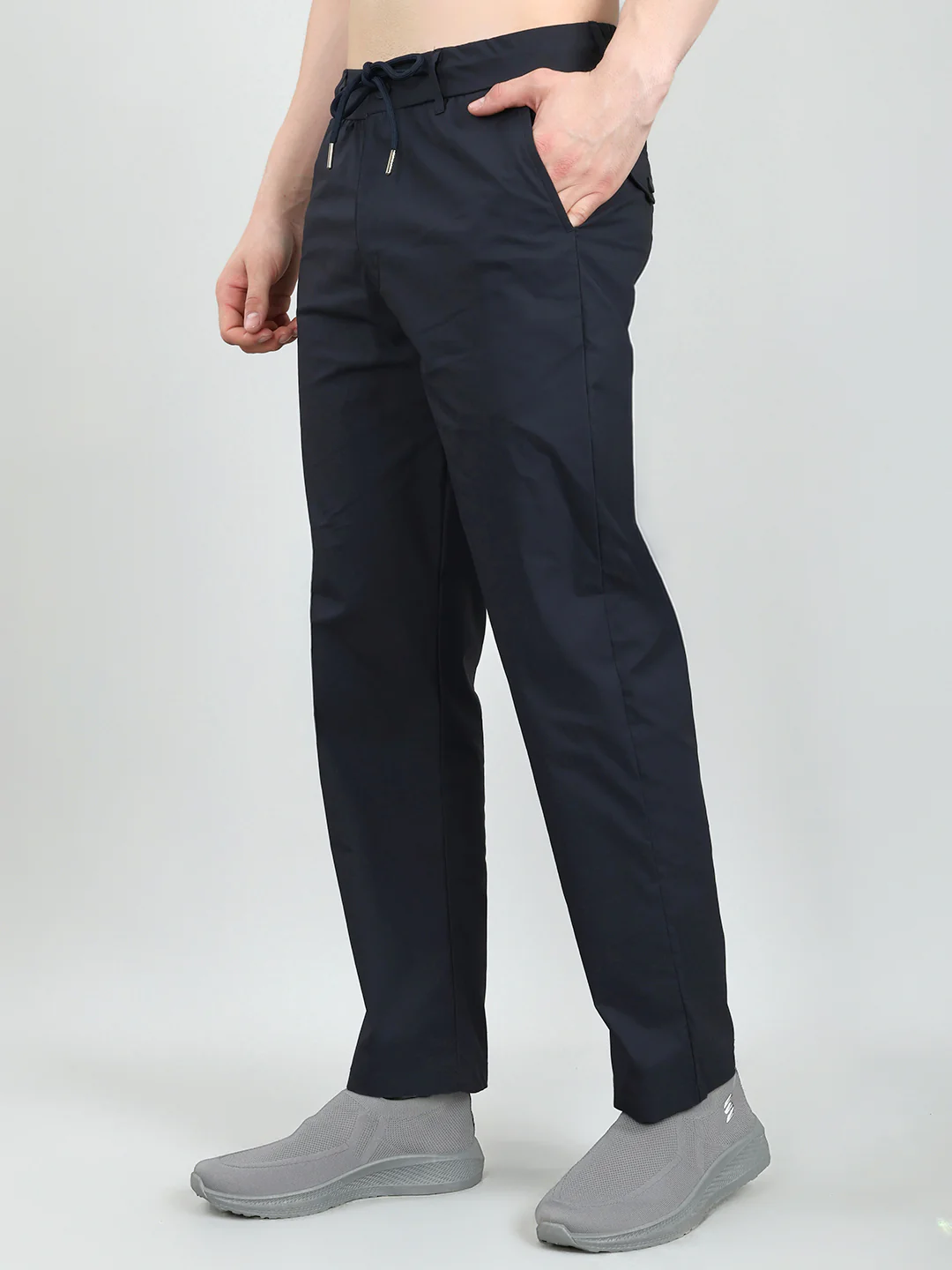 Men Navy Blue Solid Regular Fit Lower - Image 2