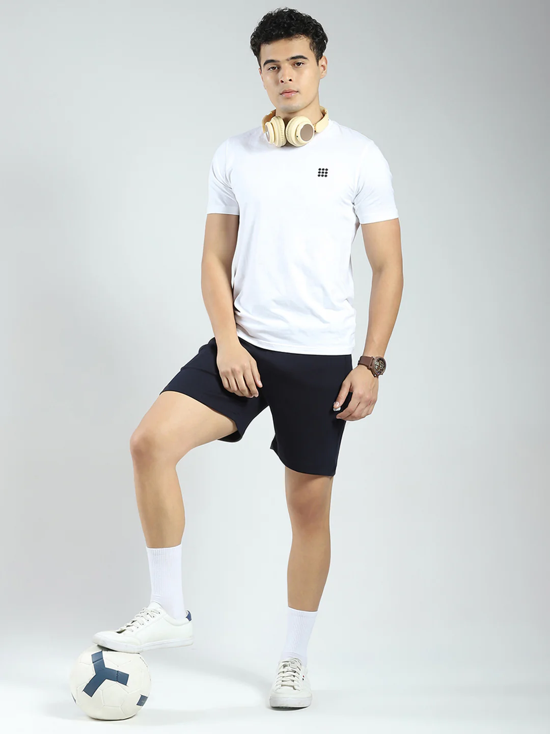 Rock.it Men Navy Blue Solid Regular Fit Shorts - Image 2