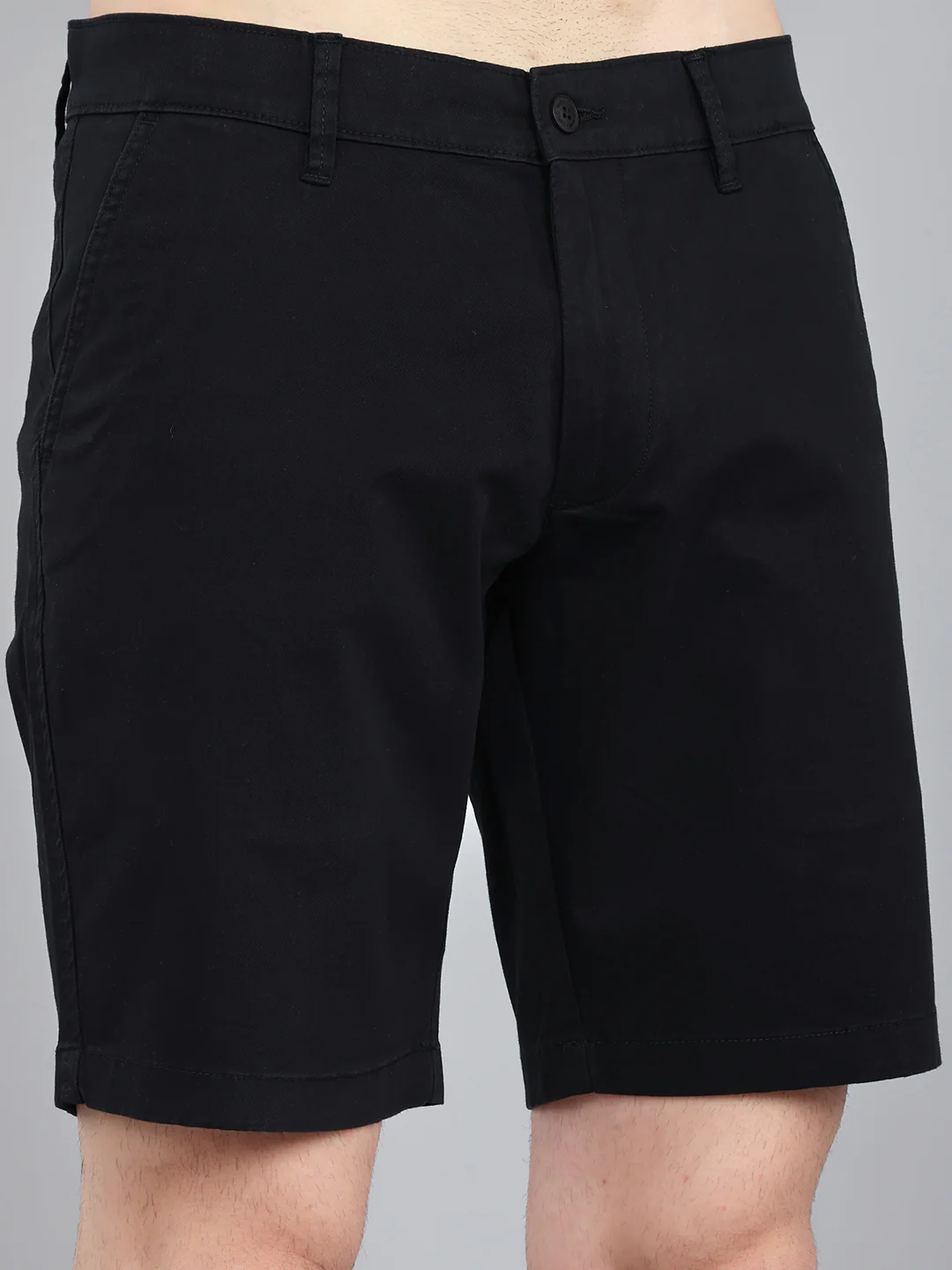 Men Navy Blue Solid Regular Fit Shorts - Image 4