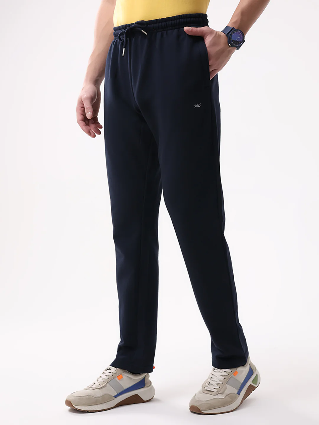 Men Navy Blue Solid Regular Fit Winter Lower - Image 3